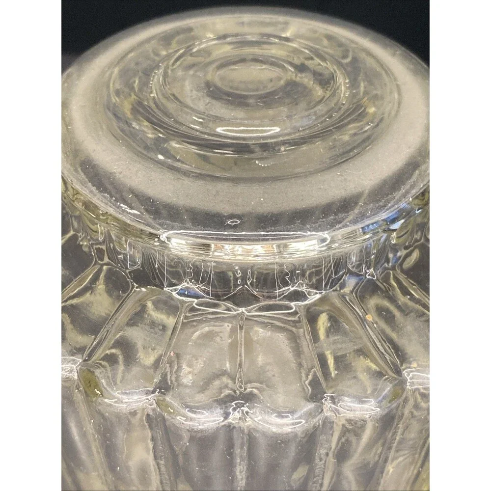 VTG Ceiling Light Shade Cover Clear Glass Ribbed Bullseye Outdoor Porch Fixture